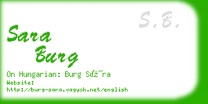 sara burg business card